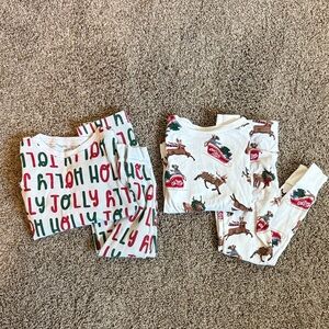 Unisex Kids Christmas Pajamas Sets, size 6- Red and Green